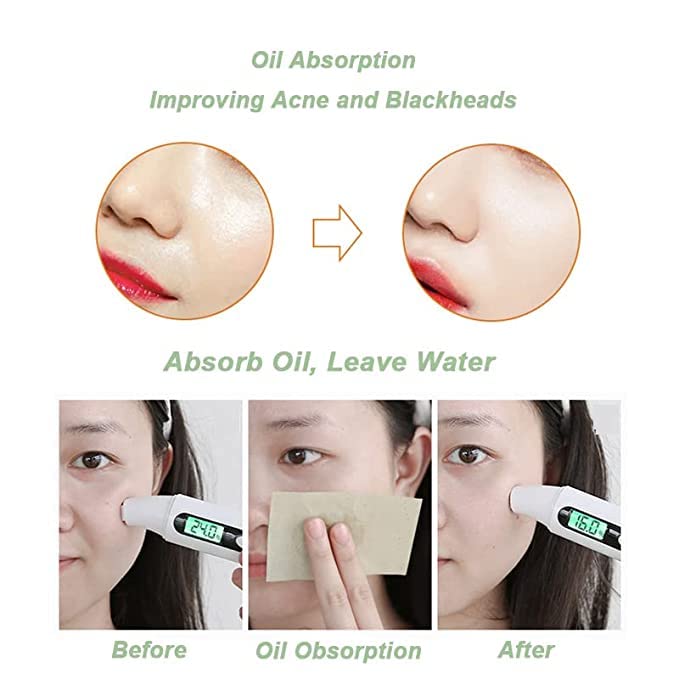 Birzar Oil Blotting Sheets for Face - 100pcs Bamboo Charcoal & Green Tea Oil Absorbing Papers | Natural Oil Control for Shine-Free Skin | Perfect for Oily Skin, Makeup Touch-Ups & On-the-Go Use
