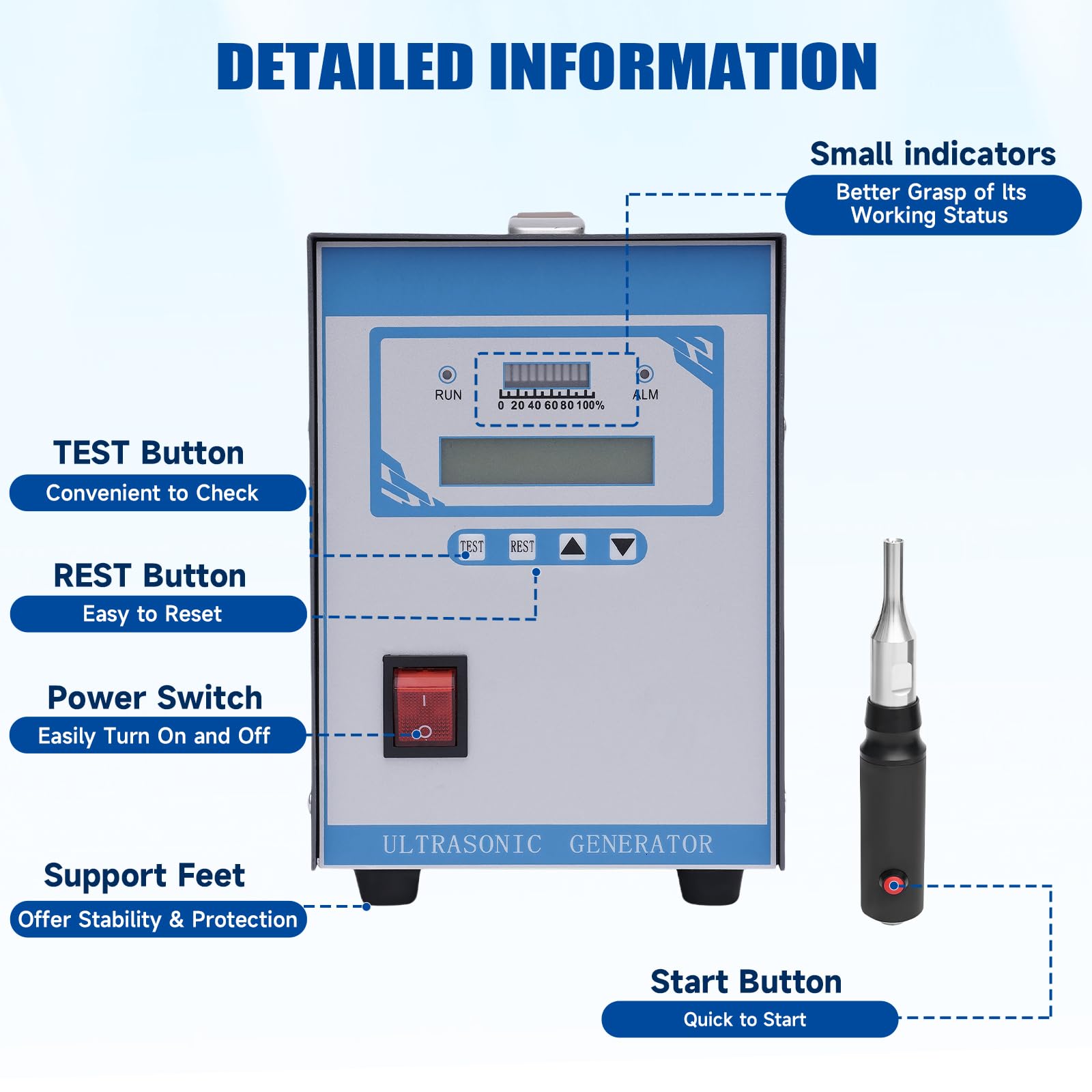 TBVECHI 28KHz Handheld Ultrasonic Plastic Welder Machine - Portable ABS/PP/PE Spot Welding Tool for DIY Repairs, Automotive Parts & Plastic Fabrication