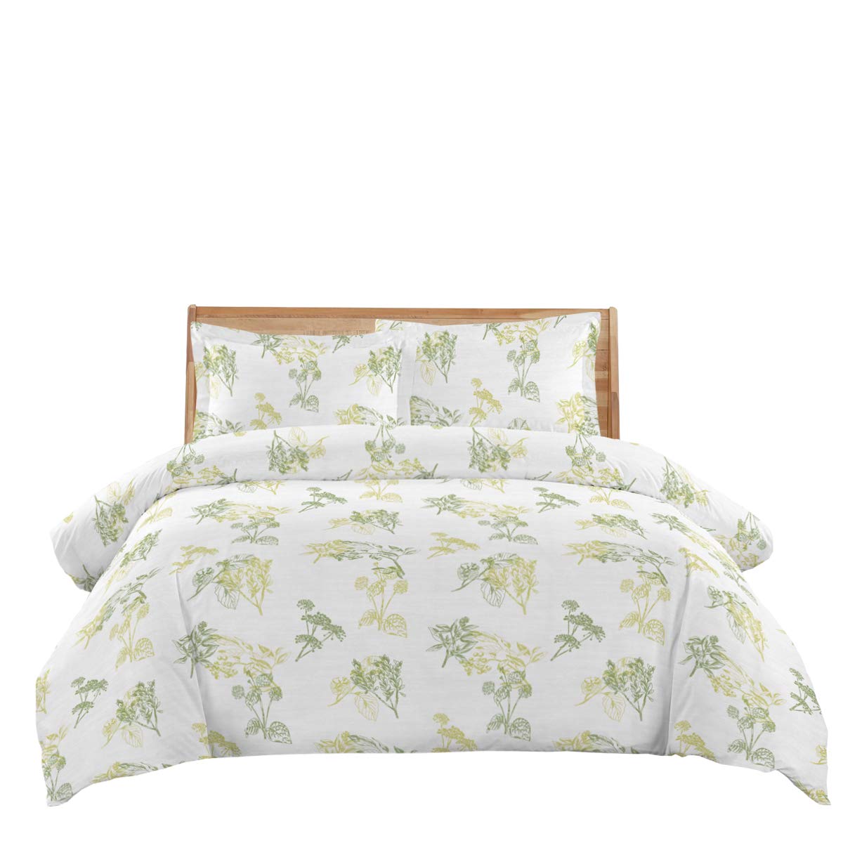 Royal Tradition 7-Piece Heavyweight Flannel Bedding Set - Full Size - Printed Hedgerow Design (Duvet Cover + Sheets) | Cozy Winter Warmth for Bedrooms & Guest Rooms