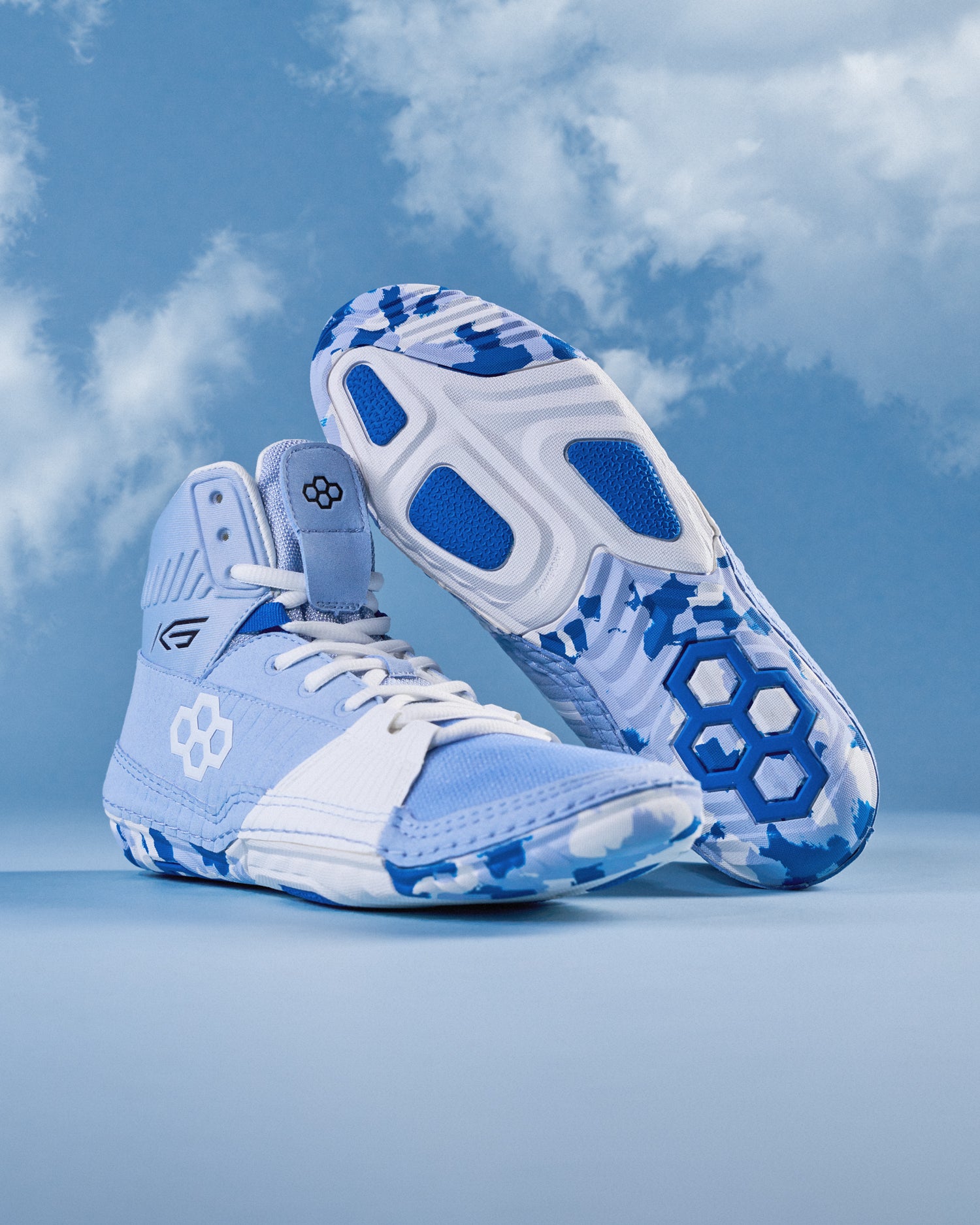 RUDIS KS Power Adult Wrestling Shoes - Lightweight & Breathable for Men & Women - Perfect for Training, Competition & MMA - Sky Blue