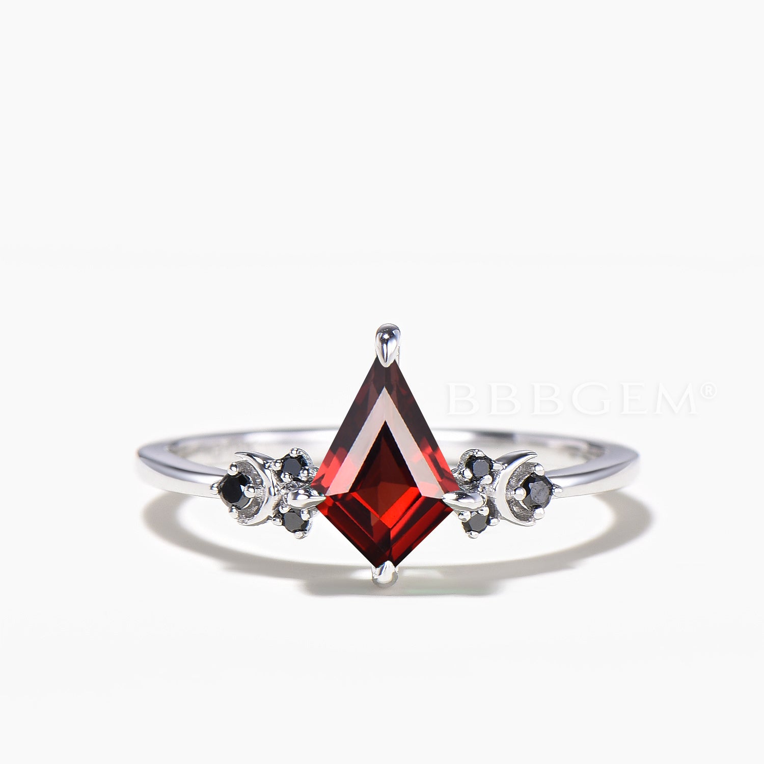 Natural Garnet & Black Spinel Engagement Ring - Celestial Bridal Set for Women | Handmade Wedding Jewelry, Unique Promise Ring, Anniversary Gift for Her | Perfect for Proposals, Weddings & Special Occasions