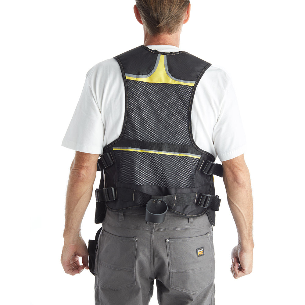 Terra Multi-Pocket Reflective Mesh Tool Vest 103530BLK - Durable Work Vest for Construction, Fishing & Outdoor Activities | High Visibility Safety Gear
