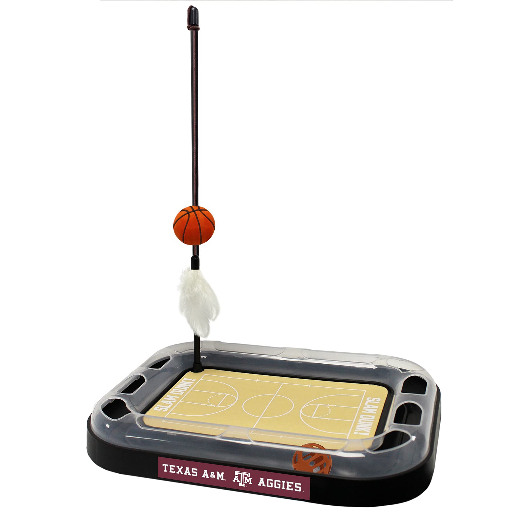 Reversible Cat Scratcher with Basketball Toy - 6-in-1 Interactive Cat Wand for Play & Exercise