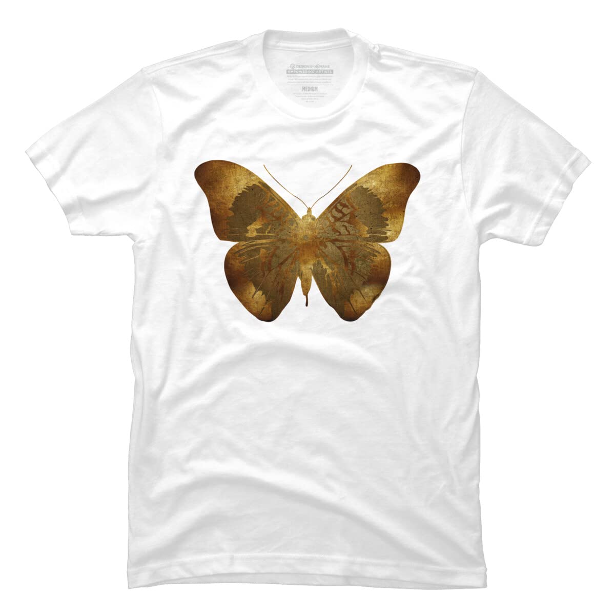 Design By Humans Men's Iron Butterfly Graphic T-Shirt by Adamzworld | Soft Cotton Tee for Casual Wear & Street Fashion