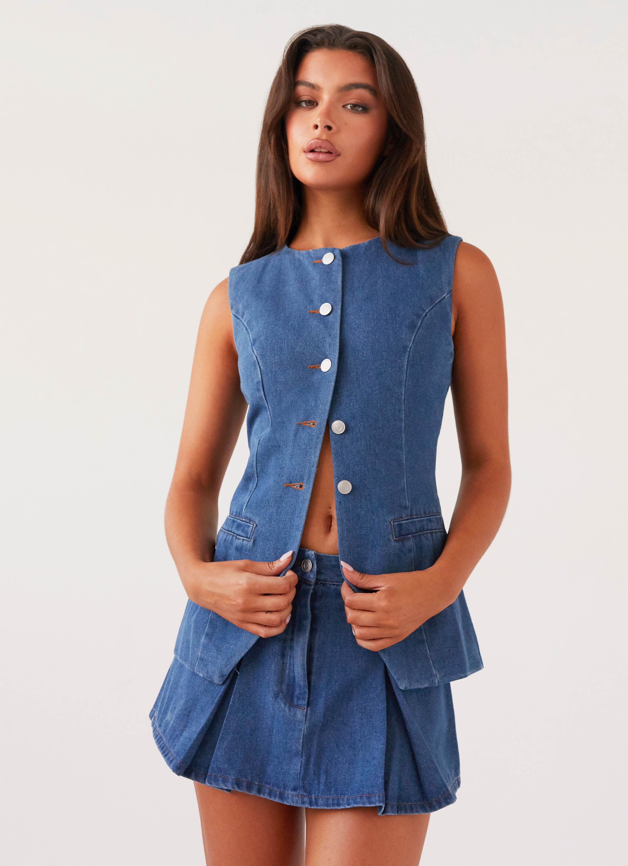 Born For Bordeaux Denim Vest for Women - Classic Indigo Blue Denim Jacket | Perfect for Casual Outfits, Layering, and Streetwear Fashion
