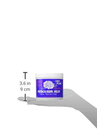 White Rose Petroleum Jelly 12oz - Ultra Moisturizing Skin Care for Dry Hands, Lips & Face - Multipurpose Healing Ointment for Baby Care, First Aid & Beauty Uses