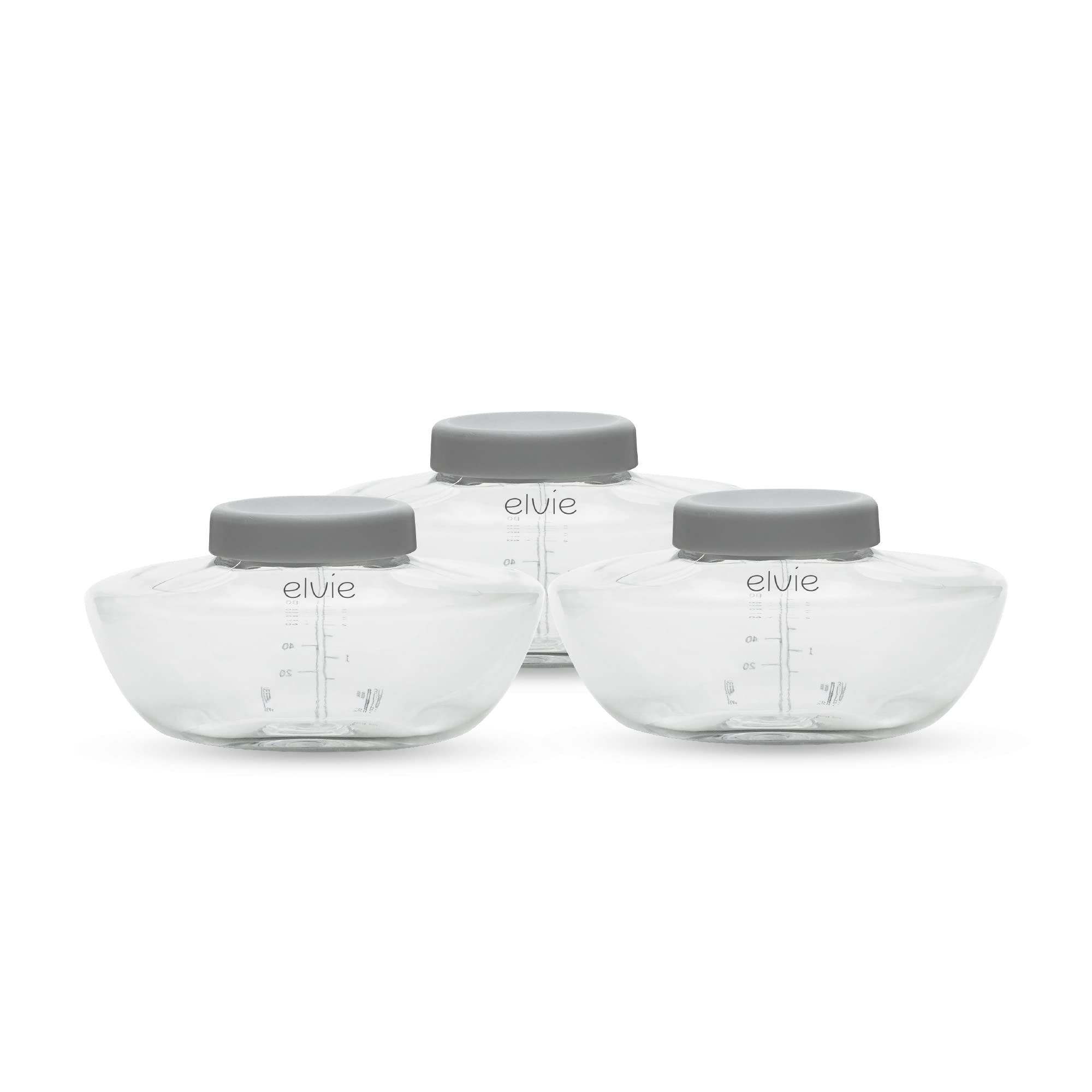 Elvie Pump Breastmilk Storage Bottles 3 Pack | Compatible with Electric Breast Pumps | BPA-Free Baby Bottles for Breastfed Infants | Essential Breastfeeding Accessories | Perfect for Travel, Work & On-the-Go Moms