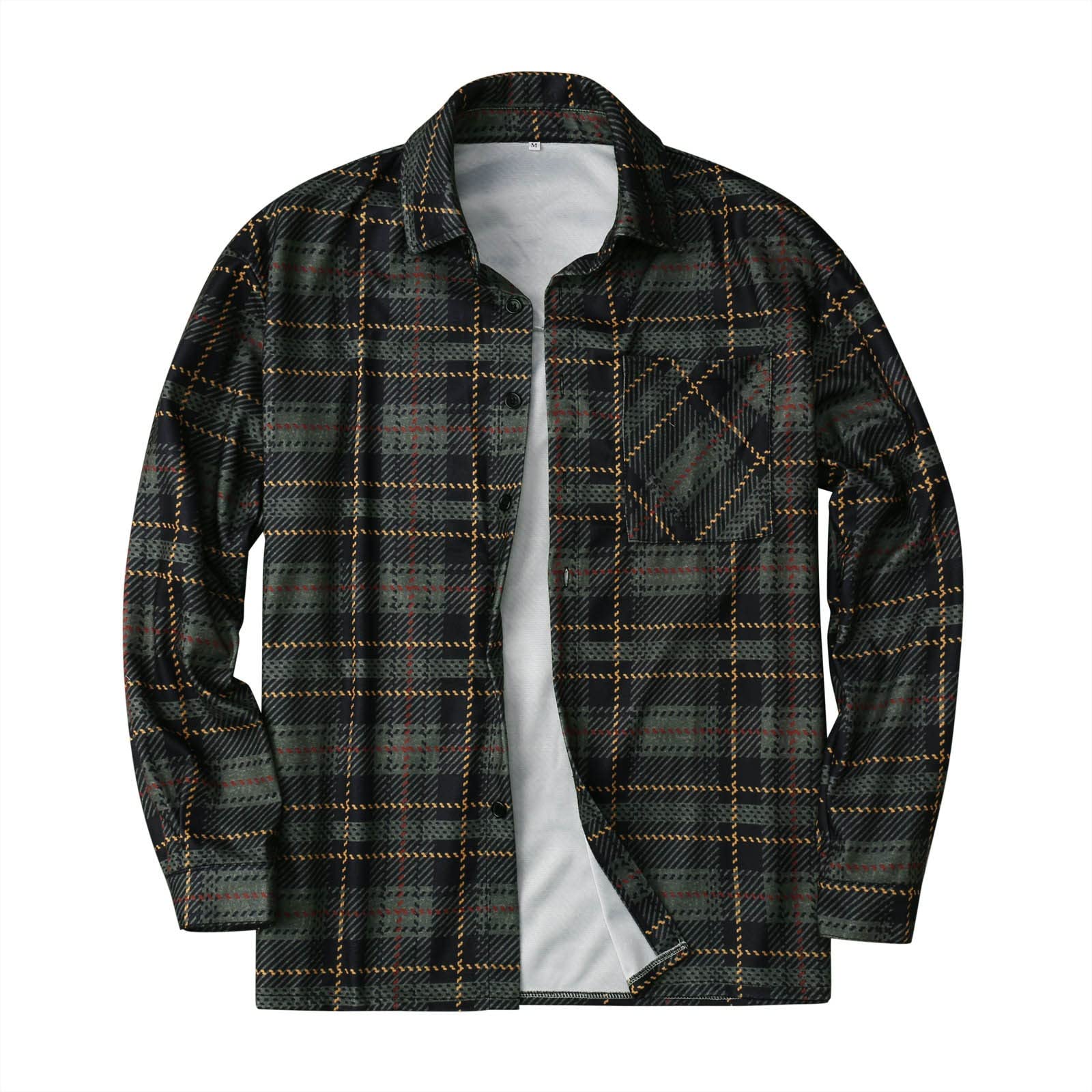 Men's Lightweight Casual Flannel Shirt - Long Sleeve Button Down Oxford Dress Shirt with Stretch for Winter Business & Vintage Style | Perfect for Office, Date Night & Outdoor Activities