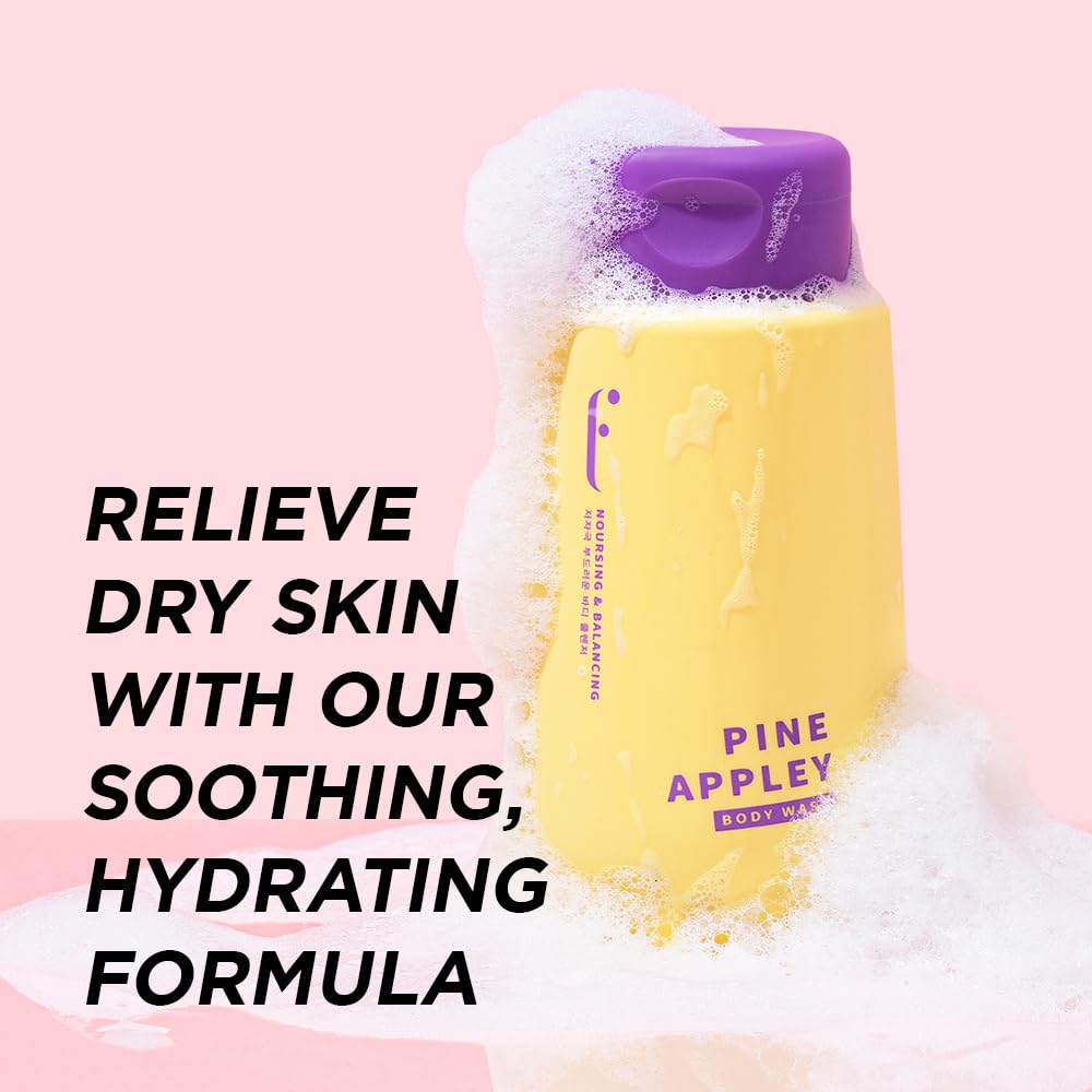 Pineapple Scented Body Wash with Pineapple Extract & Ceramide - Hydrating, Exfoliating & Nourishing for Sensitive Skin - 13.5 Fl Oz - Perfect for Daily Shower & Spa Relaxation at Home