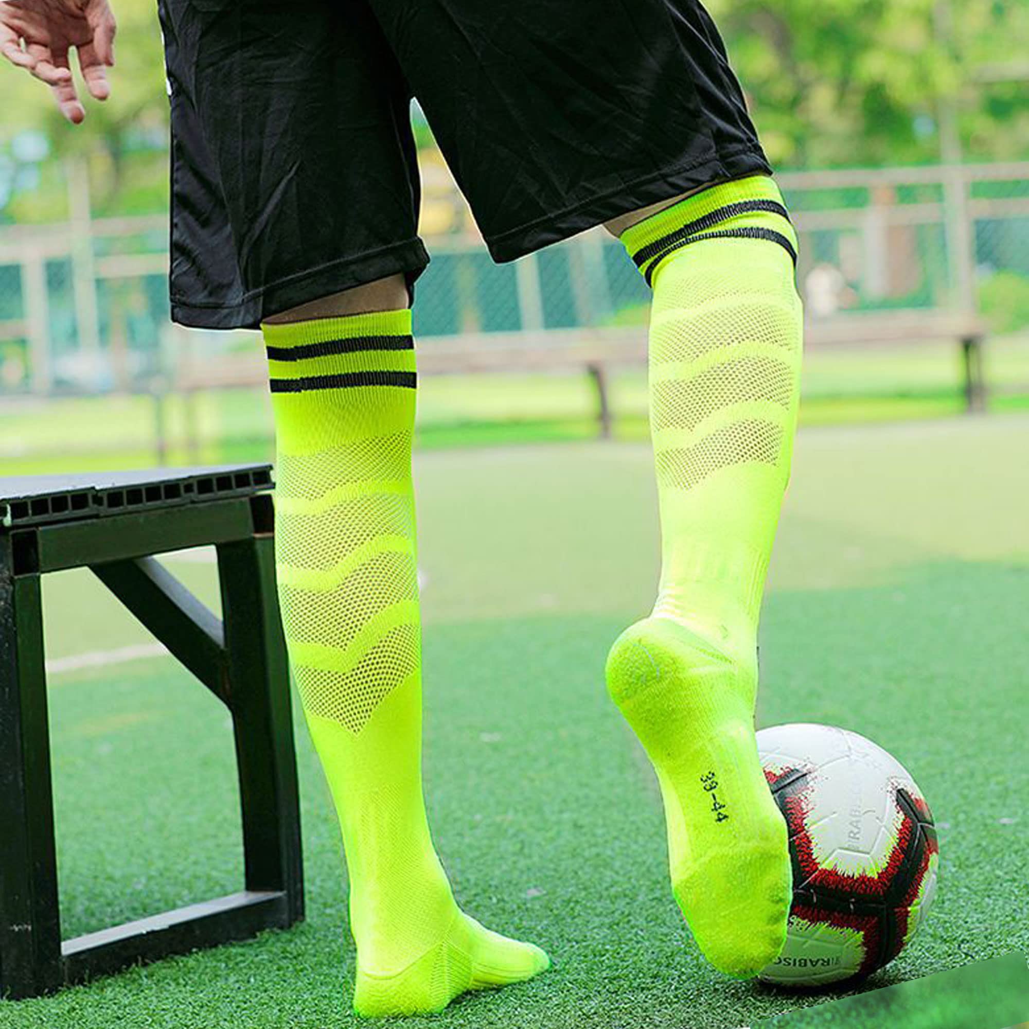 Best High Tube Football Socks for Men & Kids - Thickened Towel Bottom Long Tube Sports Socks, Knee Socks for Soccer, Running & Outdoor Activities