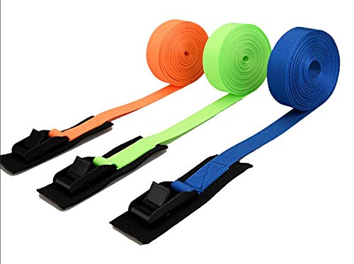 Heavy Duty 2-Pack Adjustable Ratchet Tie Down Straps with Cam Buckle - 16FT Cargo Straps for Trucks, Trailers, Motorcycles & Luggage - Secure Transport for Moving, Camping & Road Trips (Blue)