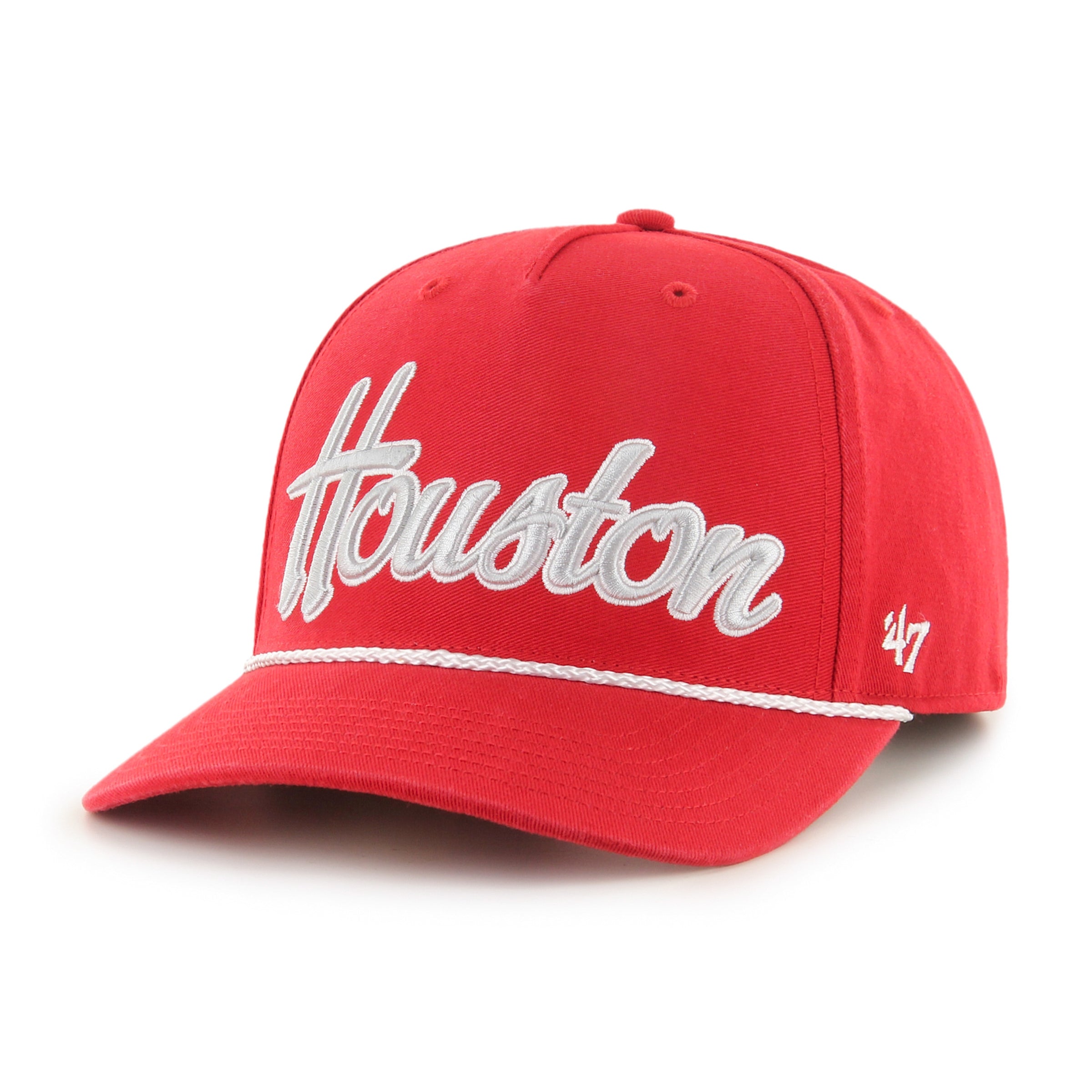 47 Brand Houston Rockets Overhand Script MVP Baseball Cap - Adjustable Snapback Hat for Men & Women - Official NBA Licensed Rockets Fan Gear - Perfect for Games, Tailgating & Streetwear Fashion