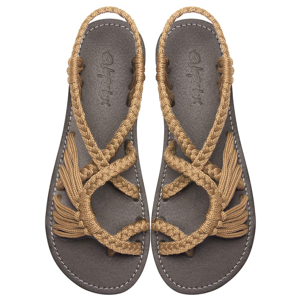 Everelax Women's Strappy Flat Sandals - Comfortable Beach Sandals for Summer, Walking, and Casual Outfits | Perfect for Vacation, Travel, and Everyday Wear