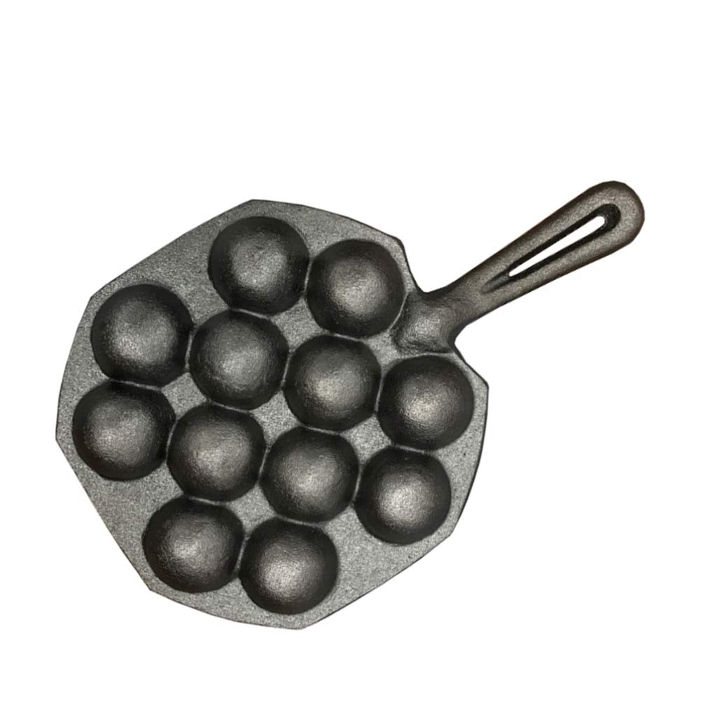 DOITOOL Cast Iron Octopus Ball Maker Pan - Nonstick 12-Hole Grill Pan for Stovetop, Egg Ball Baking & Takoyaki - Perfect for Home Cooking, Party Snacks & Japanese Street Food Style