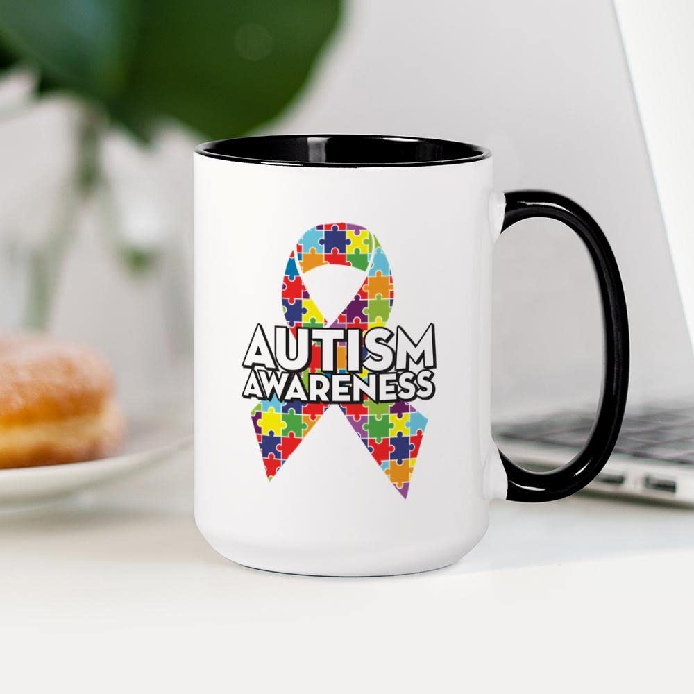 Autism Awareness Coffee Mug 15 oz (444 ml) - Ceramic Cup for Hot & Cold Drinks - Perfect for Home, Office, or Gifts - Support Autism Awareness