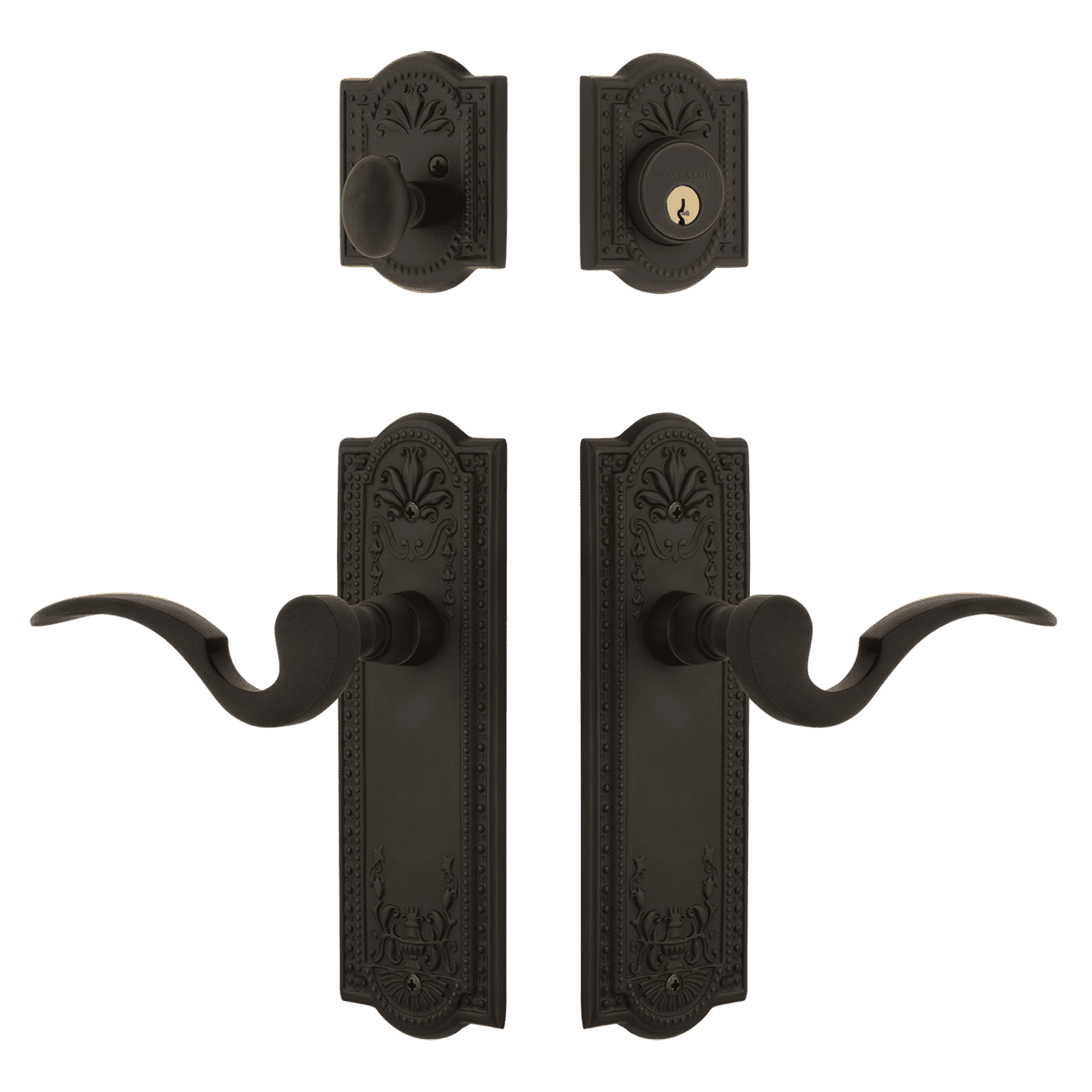 Oil Rubbed Bronze Meadows Entry Door Handle Set with Manor Lever - Perfect for Home, Office & Commercial Doors