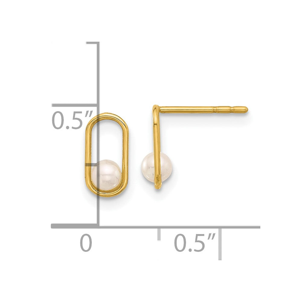 Gold Freshwater Cultured Pearl Post Earrings YE2172 - Elegant Pearl Stud Earrings for Women, Perfect for Weddings, Parties & Everyday Wear