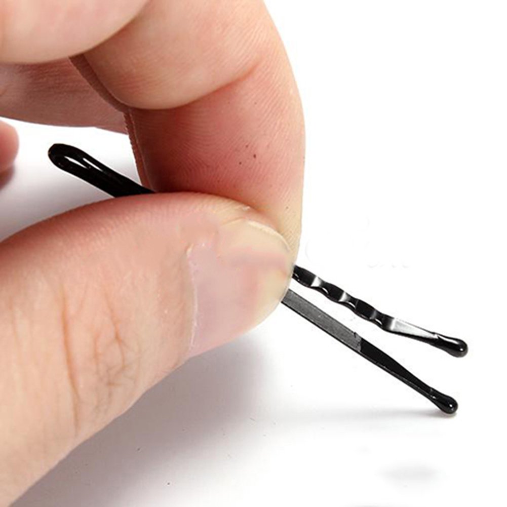 50-Piece Black Hair Clips Set - Bobby Pins, Kirby Grips, Waved Slides & Salon Clamps for Women & Girls - Perfect for Updos, Braids, Ponytails & Styling