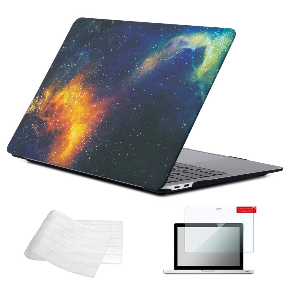 Se7enline MacBook Air 13 Inch Case (2023-2018 Models) - Hard Plastic Protective Cover with Keyboard Protector & Screen Protector | Compatible with Touch ID Version A1932 | Starry Sky Design - Perfect for Work, Travel & School Use
