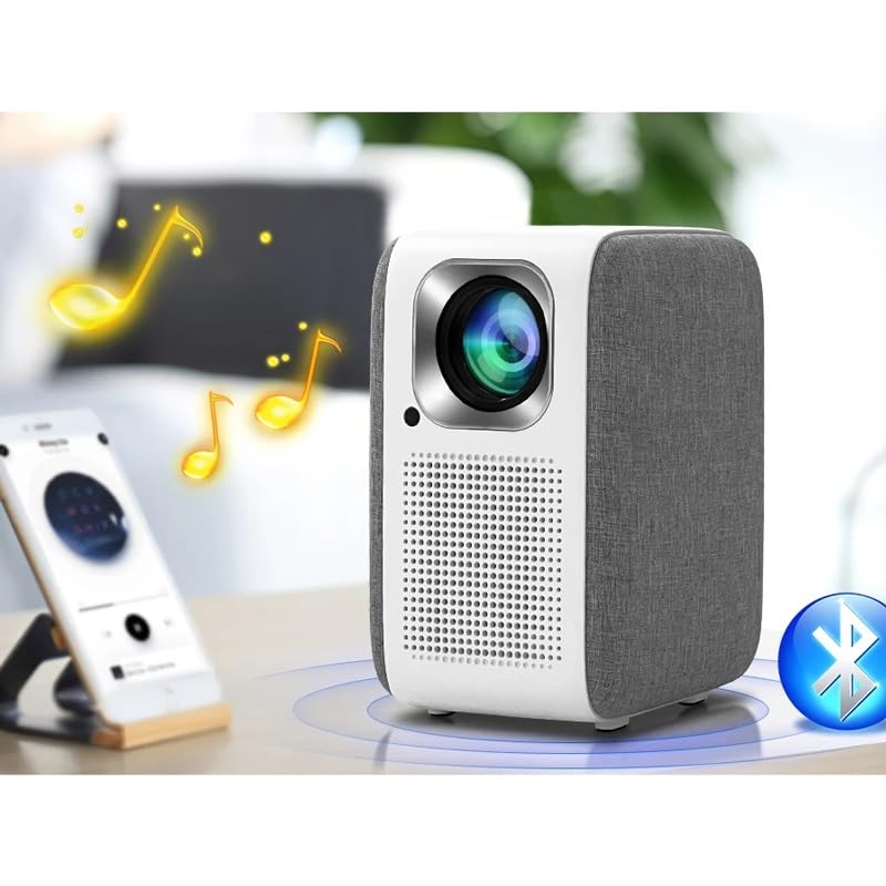 FPVAWKBL QUYNAGER Mini Projector - 4K HD Smart Home Theater Projector with LED Beam, Wireless Smartphone & TV Connectivity for Movies, Gaming & Outdoor Entertainment (Wall Projection, Portable Design)
