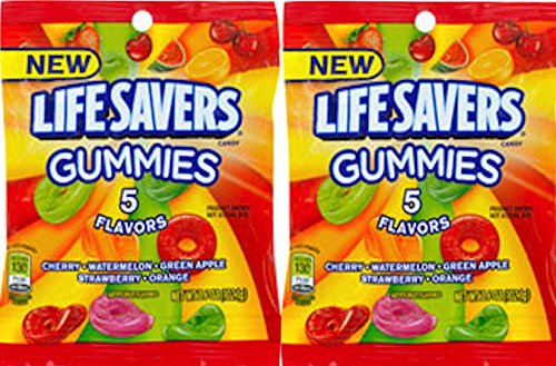 Lifesavers Gummies Original - 3.6oz (2 Pack) - Delicious Fruit Flavored Gummy Candy Snacks - Perfect for College Care Packages, Military Gifts, Sports Team Treats & On-the-Go Snacking