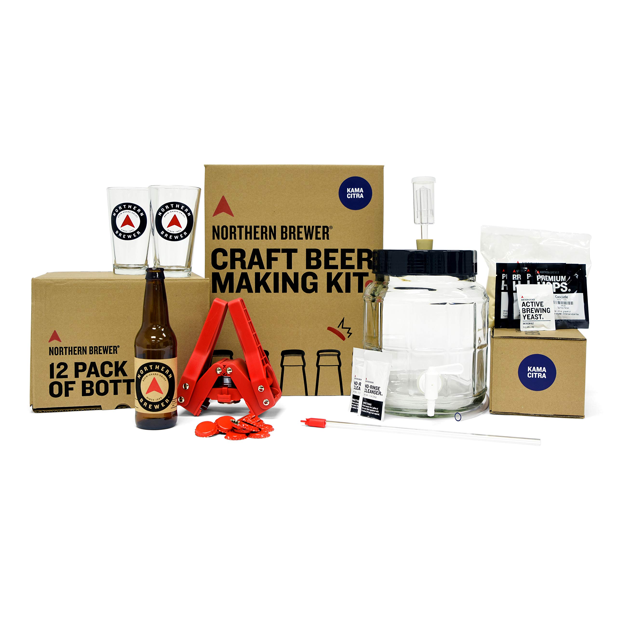 Northern Brewer - 1 Gallon Homebrewing Starter Kit with Recipe (Kama Citra IPA) | All-Inclusive Beer Making Gift Set for Beginners | Perfect for Home Brewing, DIY Gifts & Craft Beer Enthusiasts