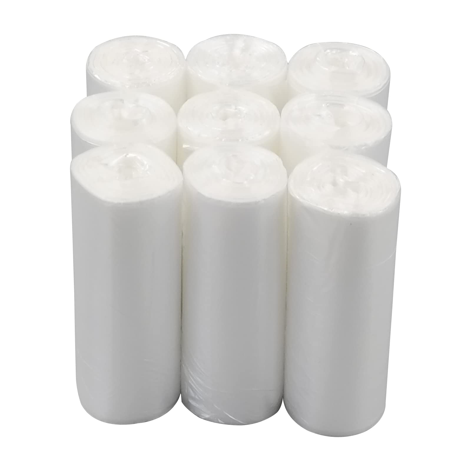 Farmoon 2.6 Gallon Clear Trash Bags - 225 Count Small Garbage Bags (9 Rolls) | Perfect for Bathroom, Office, Bedroom & Kitchen Waste Disposal