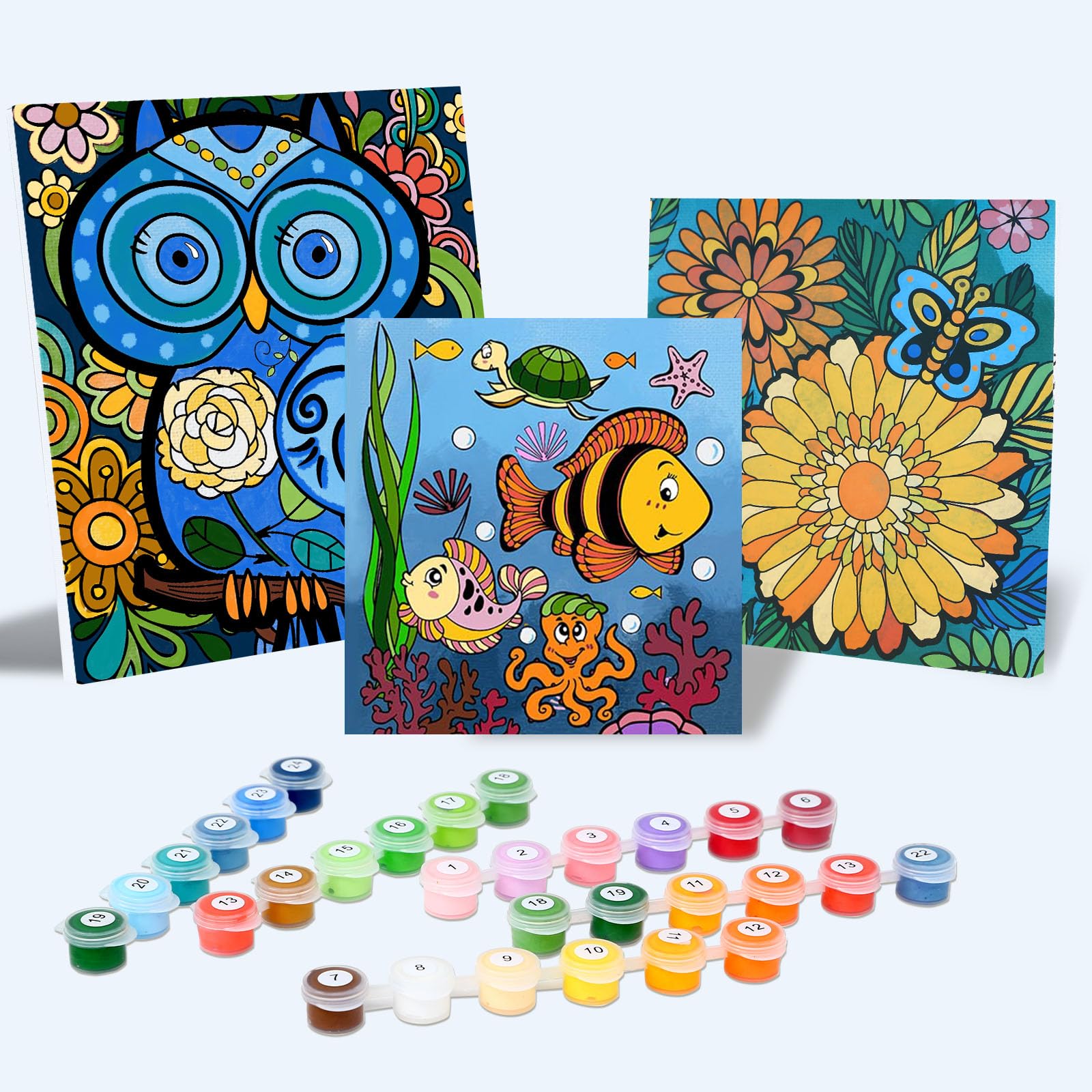 Paint by Numbers Kit for Kids & Adults - Complete Acrylic Painting Set with Framed Pre-Drawn Canvas | Fun DIY Art Supplies for Ages 6-12 | Perfect for Home Decor, Gifts & Relaxation | Color by Numbers Craft Activity