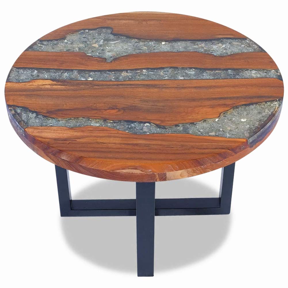 Modern Teak Resin Coffee Table - 23.6