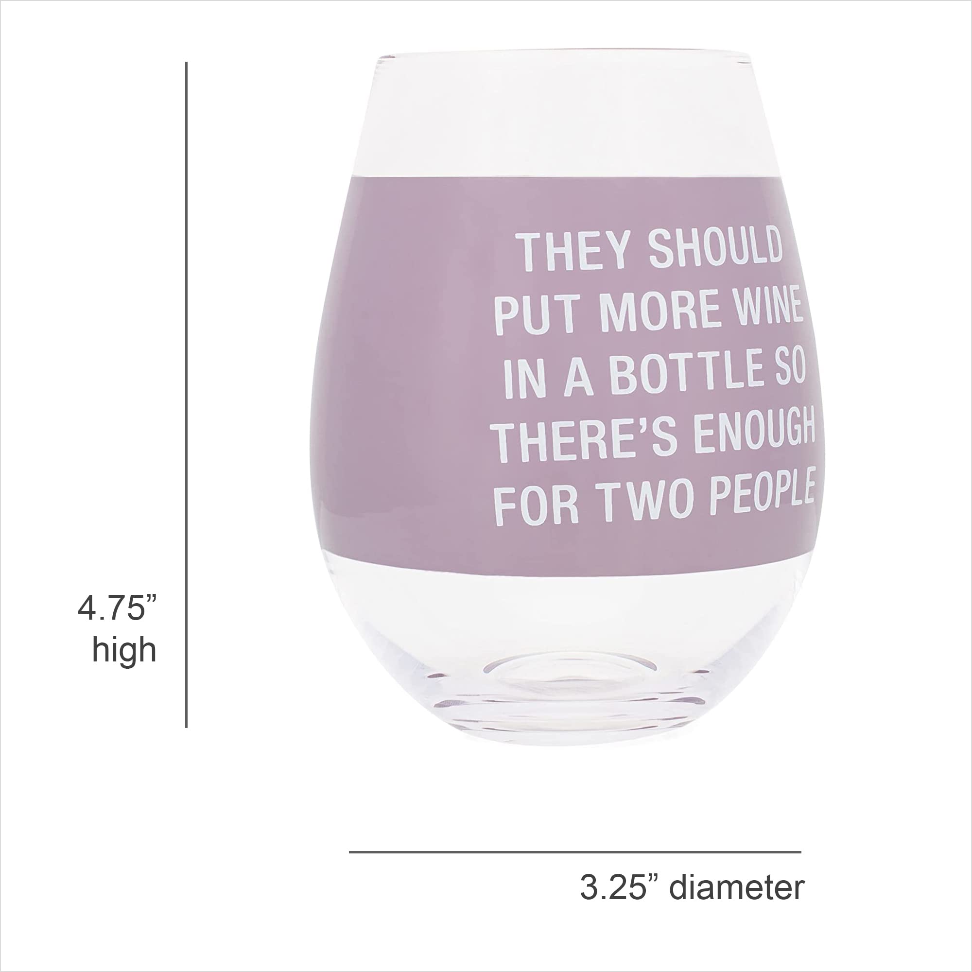 About Face Designs More Wine In A Bottle - 30oz Stemless Wine Tumbler Glass for Two People with Blush Design - Perfect for Romantic Dinners, Wine Tasting Parties & Gift Giving (129887)