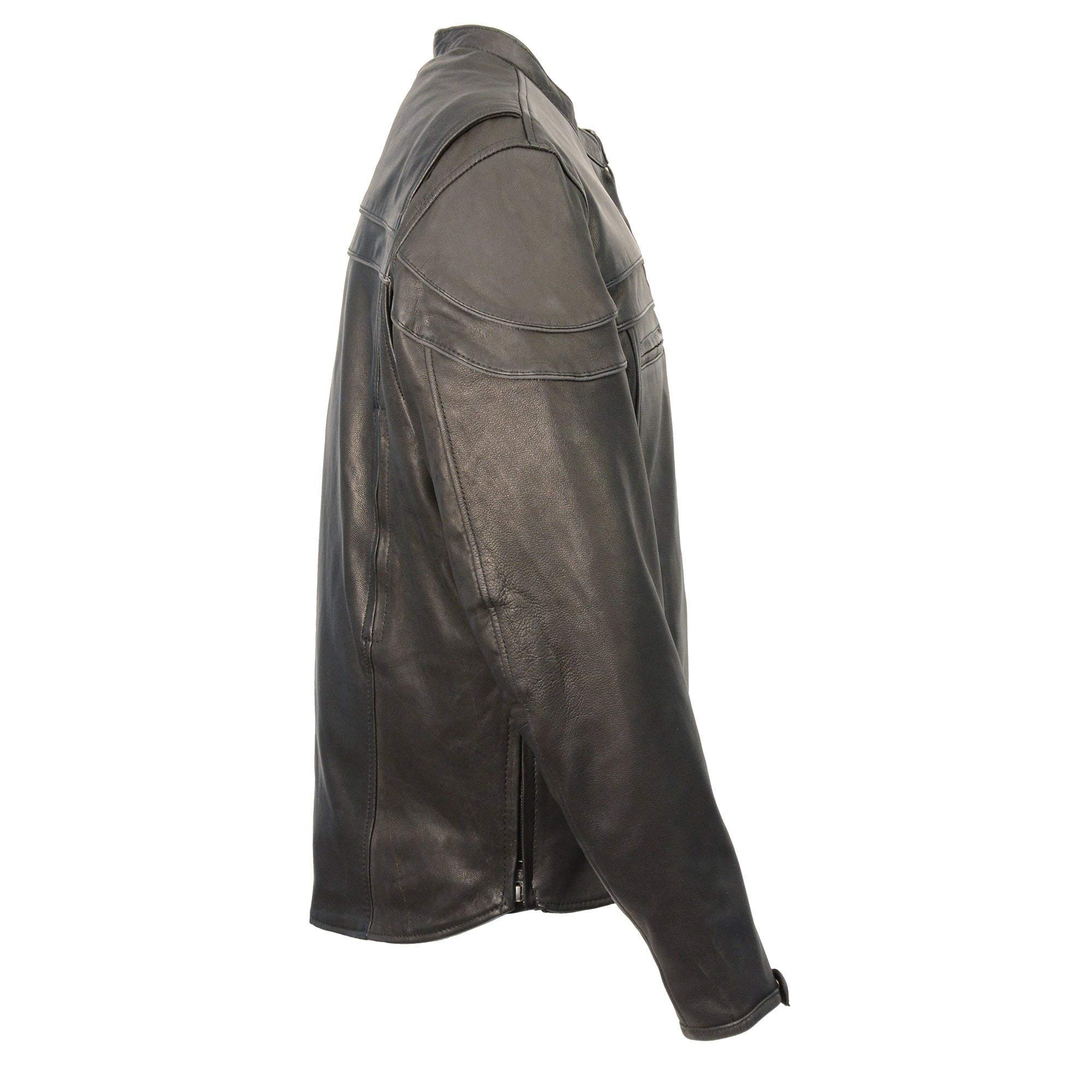 Milwaukee Leather Men's Lightweight Sporty Scooter Crossover Jacket Black MLM1525 - Perfect for Motorcycle Riding, Commuting & Outdoor Adventures