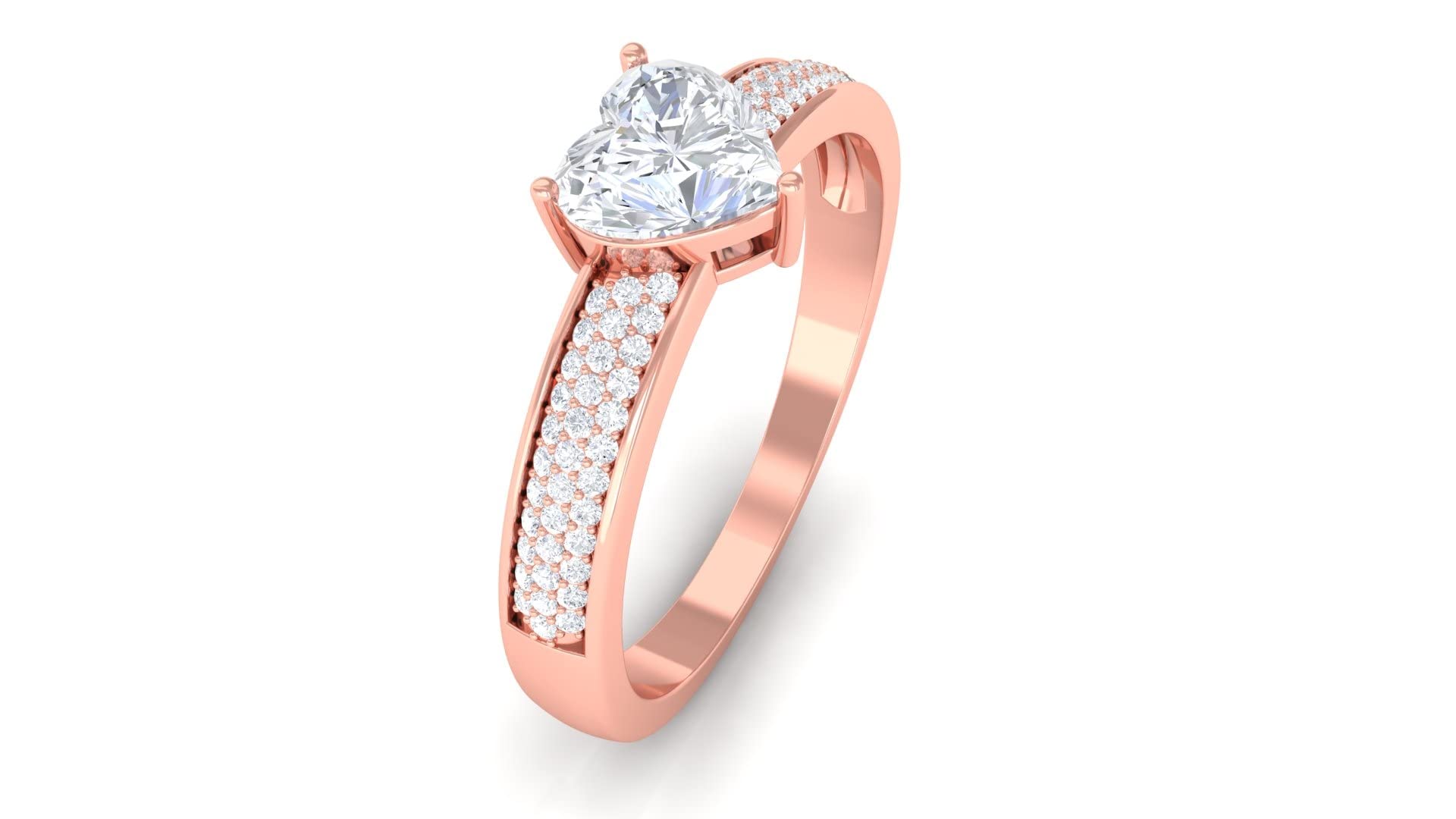 0.75 CT Heart Shape Certified Moissanite Engagement Ring for Women - 14K Solid Gold Solitaire Ring - Perfect for Proposals, Anniversaries & Special Occasions