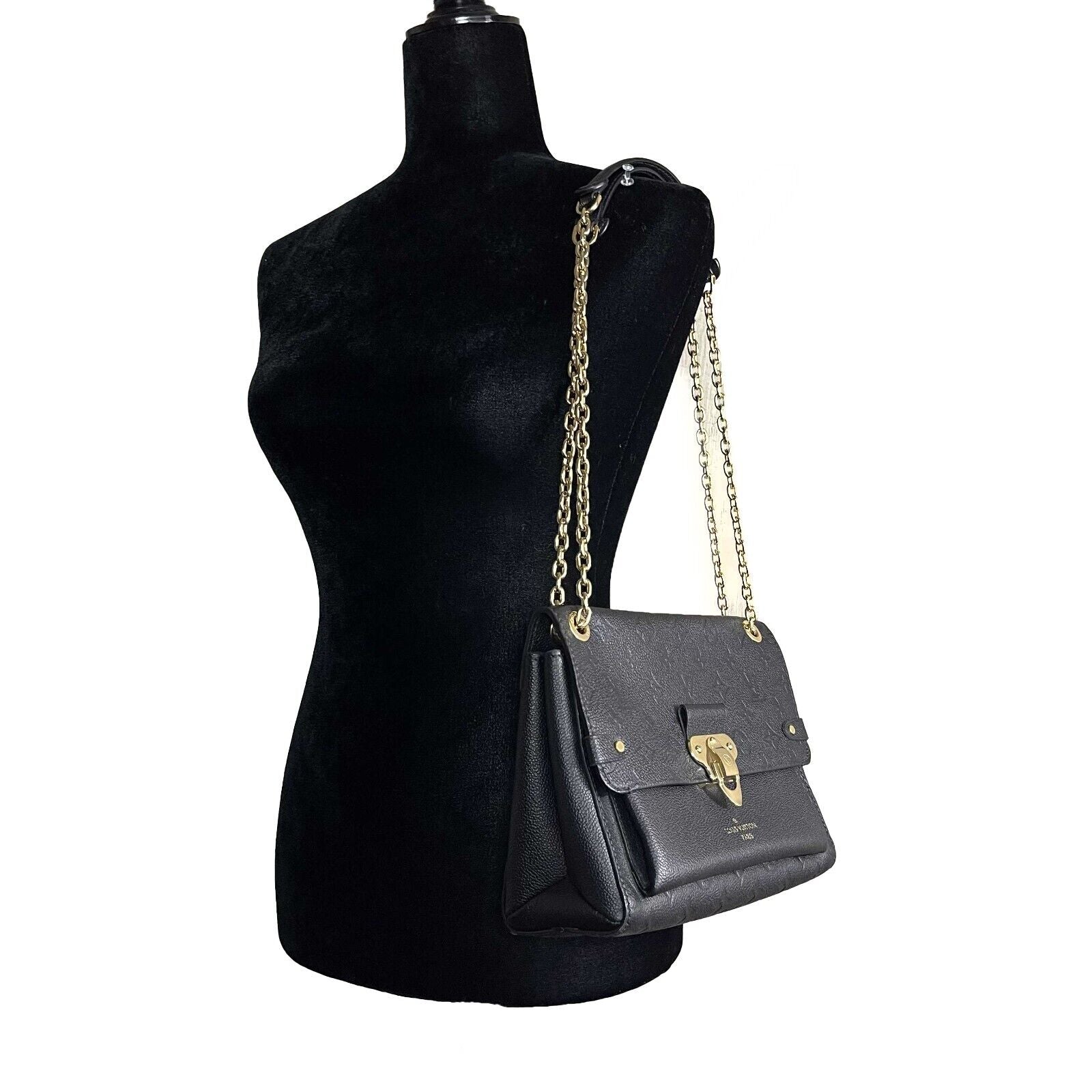 Louis Vuitton Monogram Empreinte Vavin PM Black Leather Crossbody Bag for Women - Luxury Designer Handbag Perfect for Work, Travel & Evening Events