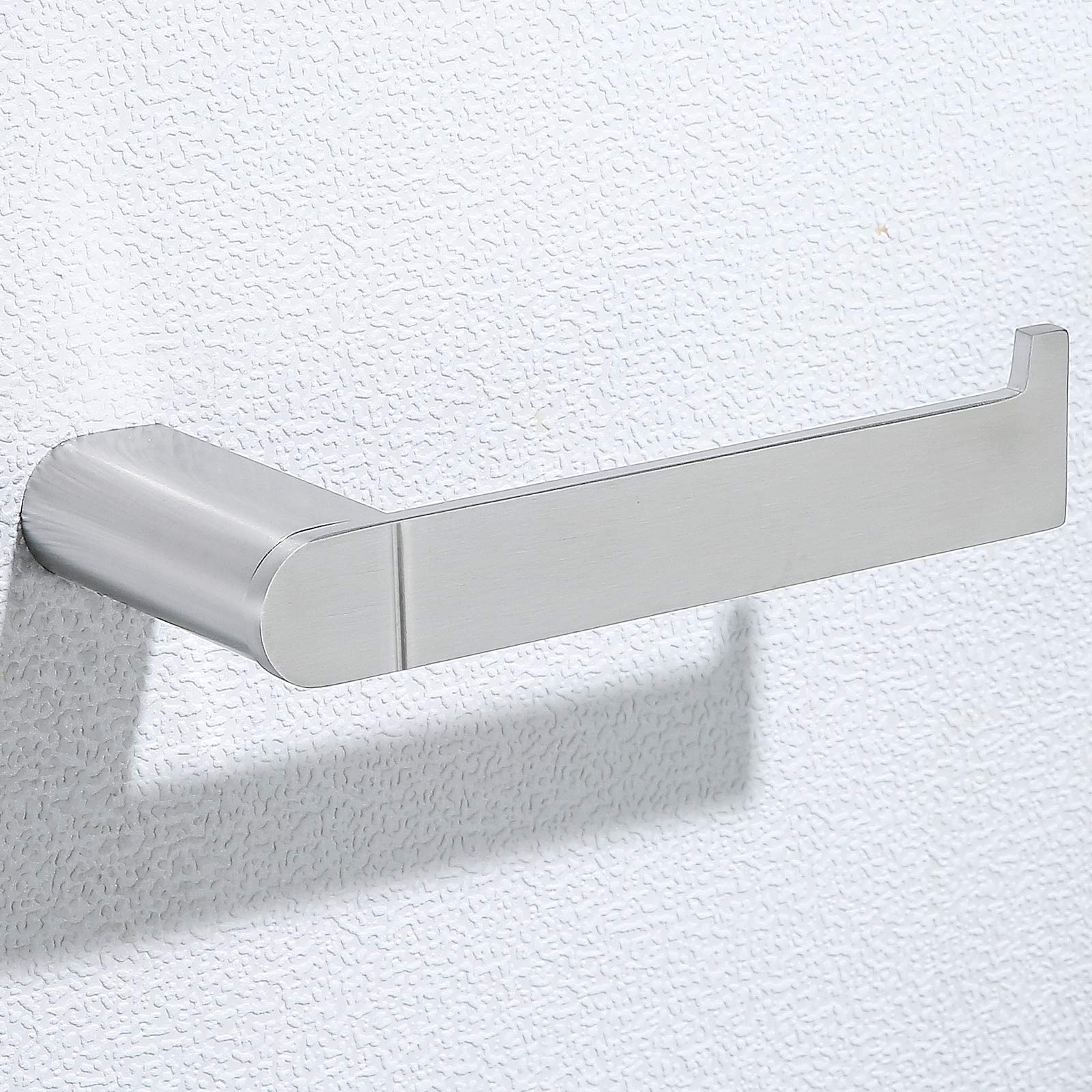 Stainless Steel Toilet Paper Holder - Brushed Steel Wall Mount Bathroom Tissue Roll Holder - SUS 304 Rustproof - Modern Minimalist Nordic Style (Round) - Perfect for Home, Hotel, Office & Restroom Decor