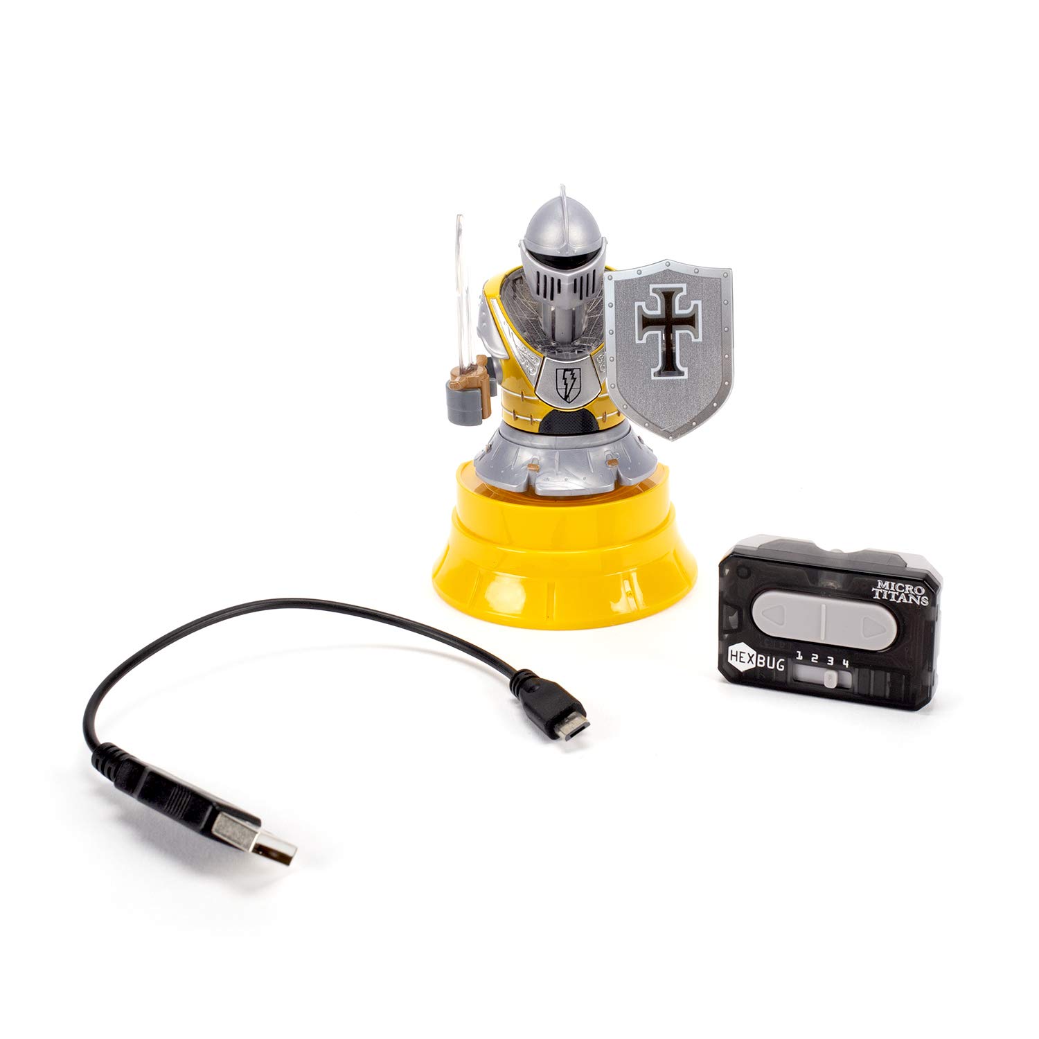 HEXBUG Micro Titans Knight Single - Remote Controlled Robot Battle Toy for Kids (Yellow) | Interactive STEM Robot for Playtime & Educational Fun