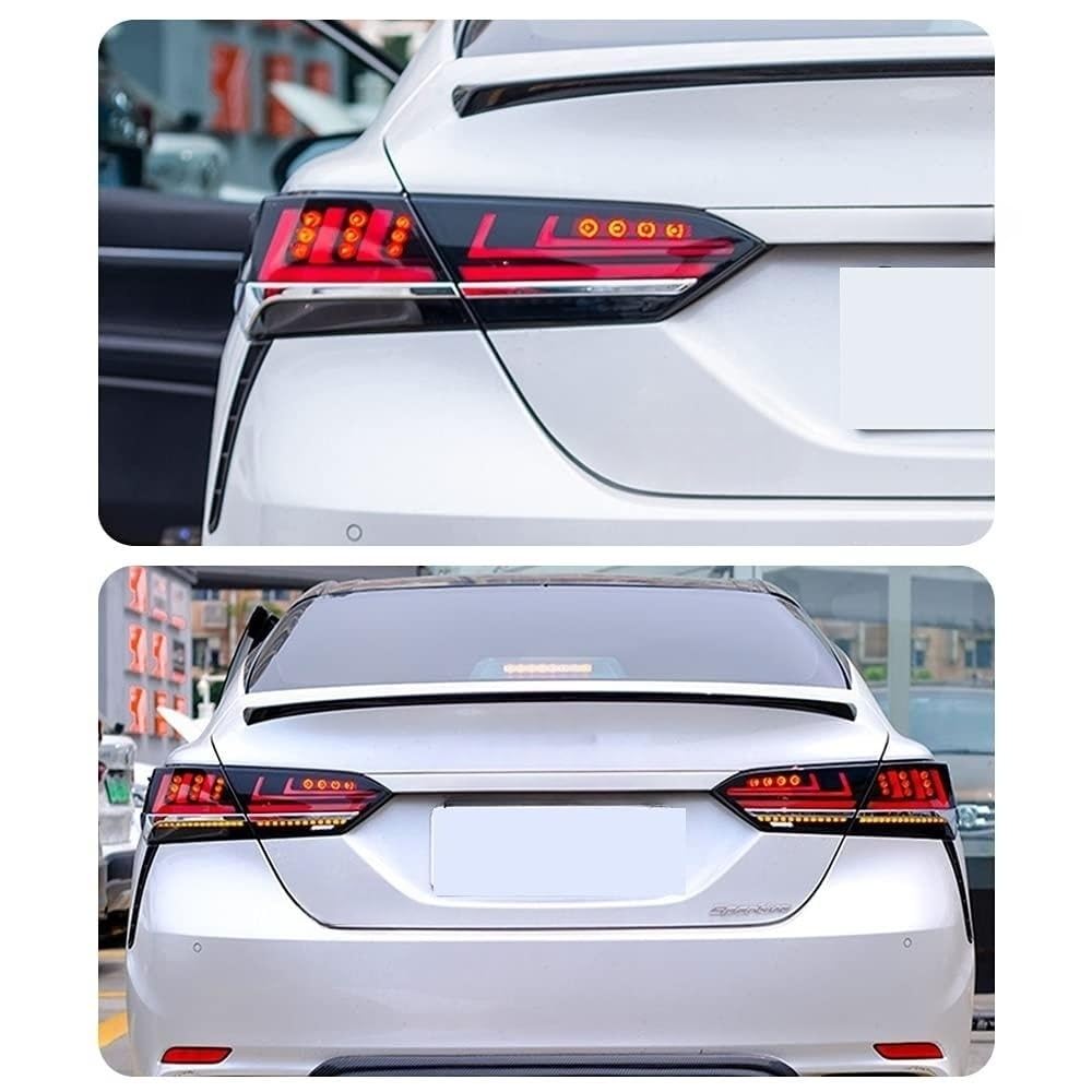 Inginuity Time LED Tail Lights for Toyota Camry 2018-2023 - Smoked Rear Lamps with Start Up Animation, DRL, Brake & Turn Signal Assembly | Enhanced Visibility & Style for Night Driving & Custom Car Look