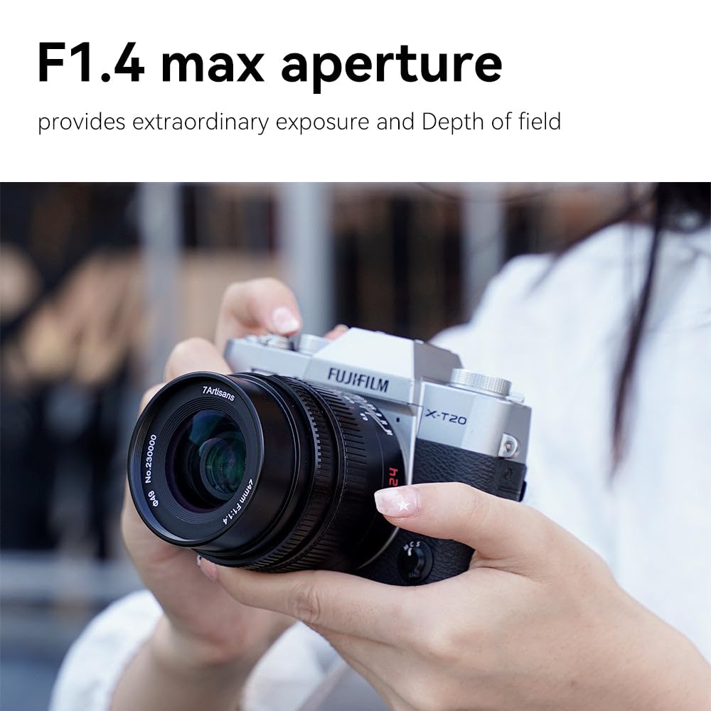 7Artisans 24mm f1.4 APS-C Manual Focus Lens for Nikon Z Mount Cameras (Zfc, Z50, Z6, Z7, Z8, Z9) - Fast Aperture Prime Lens for Portrait, Street & Low Light Photography - Canadian Warranty Included