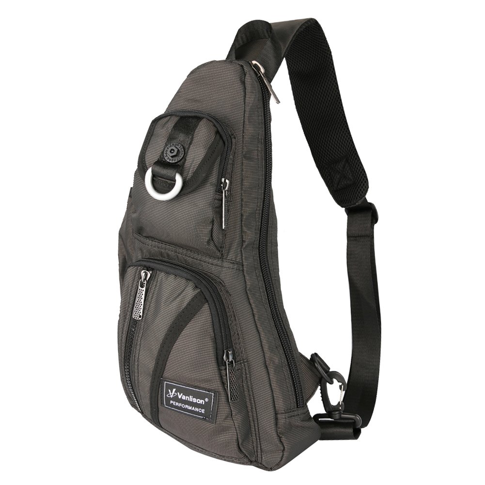 Vanlison Unisex Sling Bag - Crossbody Chest Backpack Shoulder Bag for Men & Women (Black) - Perfect for Travel, Hiking, Gym & Everyday Use