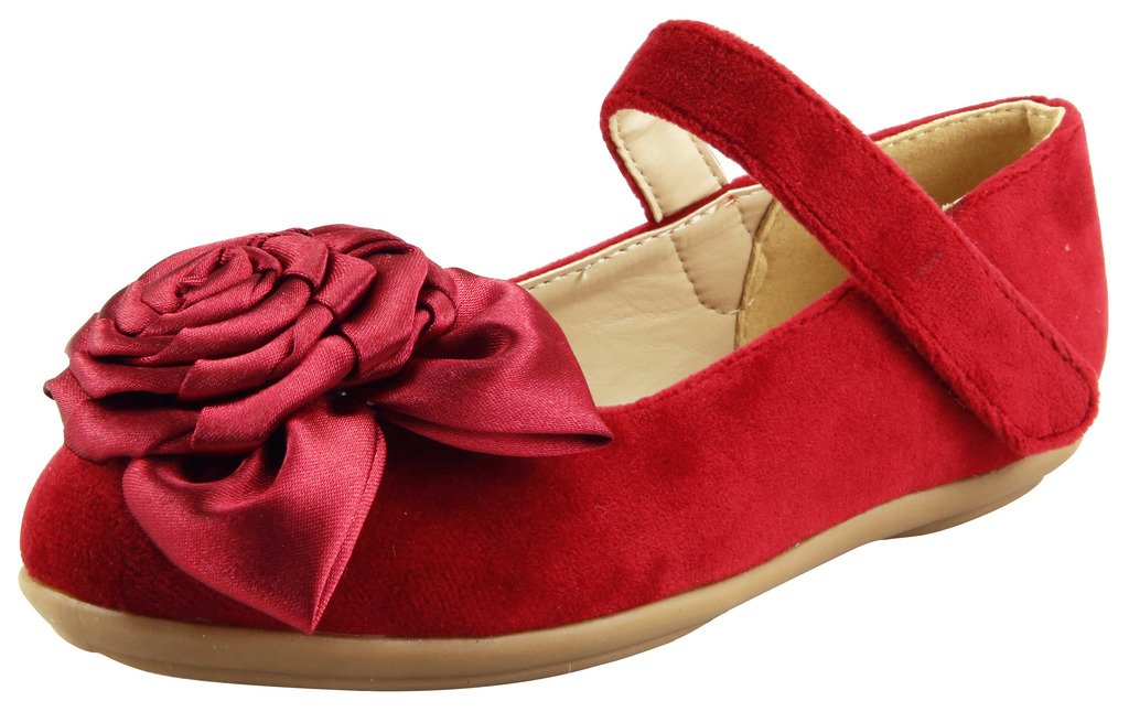 Girl's Floral Bow Top Mary Jane Shoes - The Doll Maker FBA173018A-8 | Perfect for Parties, Weddings & Special Occasions