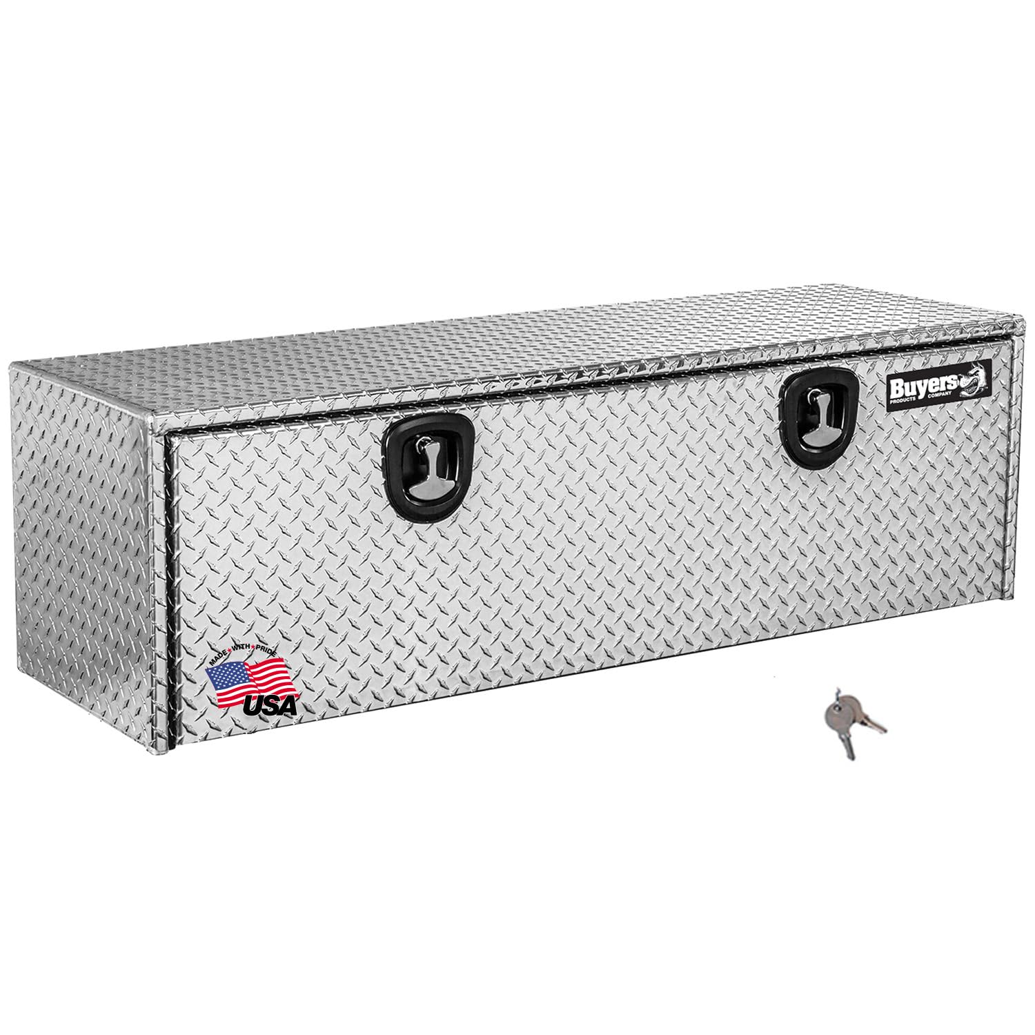 Diamond Tread Aluminum Underbody Truck Tool Box with Compression Latch - 18x18x60 Inch | Heavy-Duty USA-Made Storage & Organization | Perfect for Work Trucks, Contractors & Off-Road Adventures