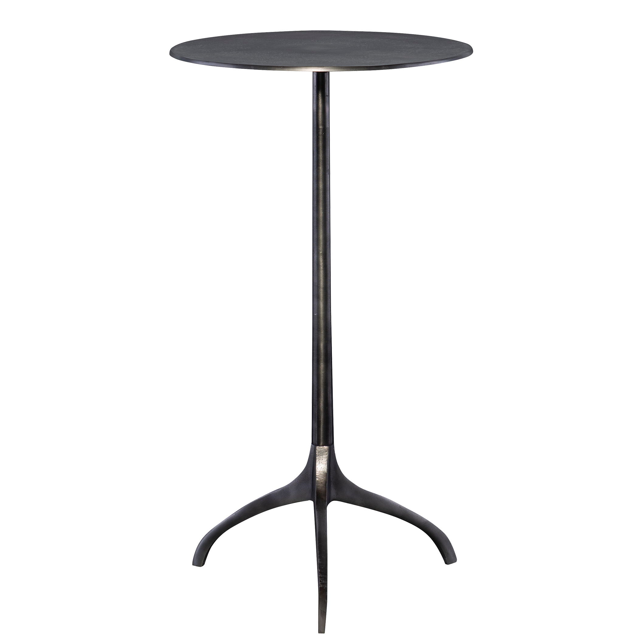 Industrial Accent Table - Modern Black Side Table for Living Room, Bedroom & Office | Small End Table with Metal Frame & Wooden Top | Home Decor & Functional Furniture