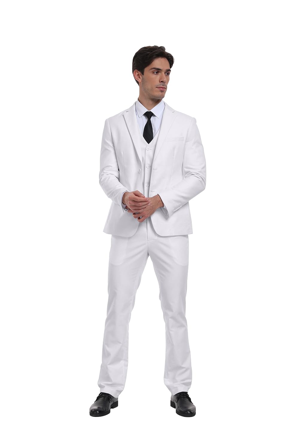 3-Piece Slim Fit Men's Suit Set - Notched Lapel Wedding Tuxedo for Groomsmen, Prom & Formal Events | Jacket, Pants & Vest Outfit for Special Occasions