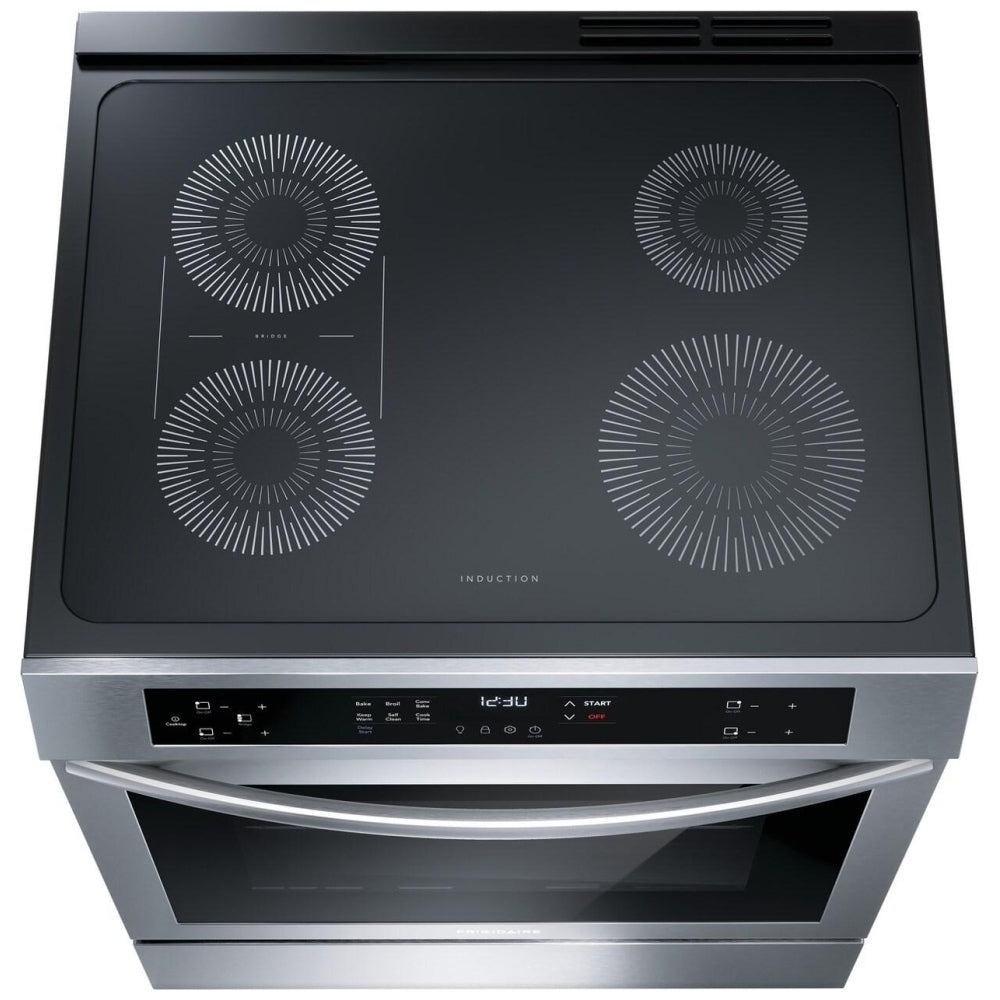 Frigidaire FCFI308CAS 30-Inch Stainless Steel Front Control Induction Range with Convection Bake - Perfect for Modern Kitchens, Baking & Cooking