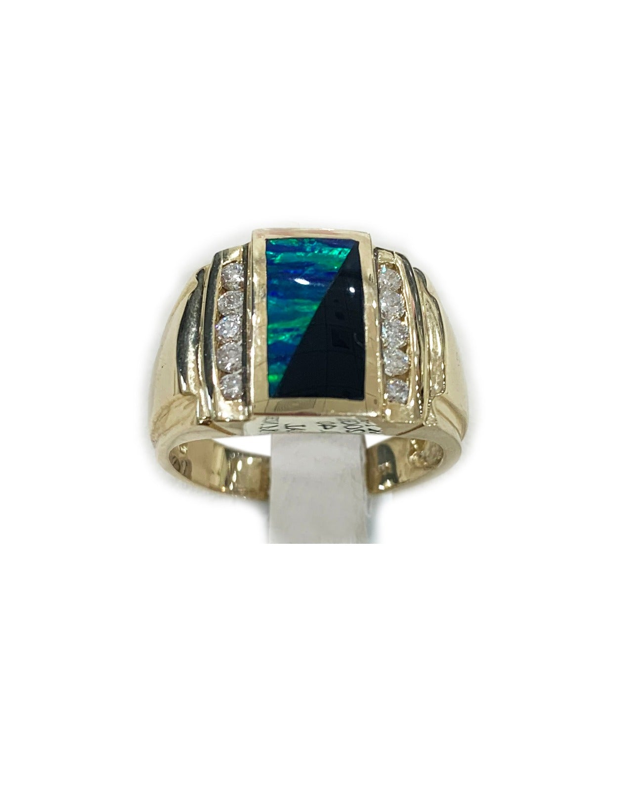 14K Yellow Gold Men's Opal Ring - Elegant Gemstone Jewelry for Gifts, Weddings & Special Occasions