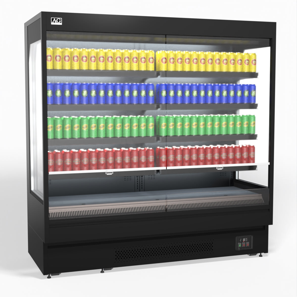 AG 1940mm Supermarket Open Multi Deck Showcase Refrigerator - Commercial Display Fridge for Grocery Stores, Convenience Shops & Supermarkets - Perfect for Chilled Food, Beverages & Dairy Products