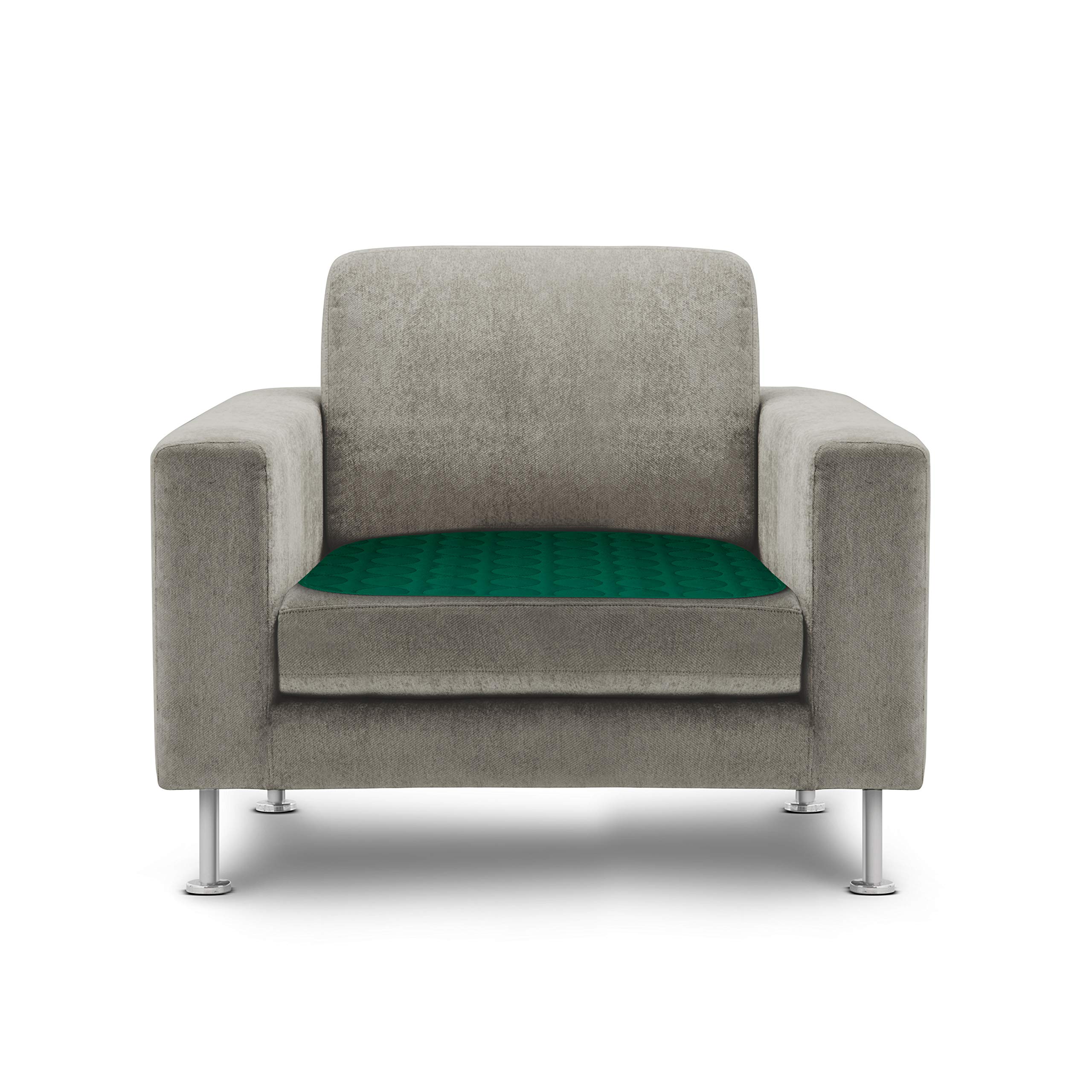 RMS Washable & Reusable Incontinence Chair Pad - Waterproof Seat Protector & Bed Pad for Adults & Elderly - Soft & Absorbent Green Underpad - Perfect for Wheelchairs, Beds & Sofas