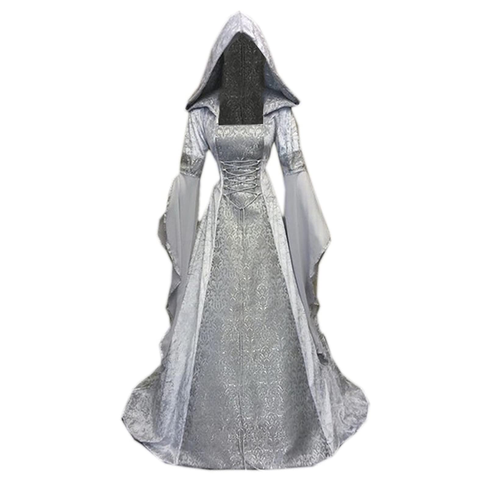 Gothic Victorian Hooded Dress for Women - Medieval Corset Renaissance Costume - Halloween Party, Cosplay & LARP Outfit