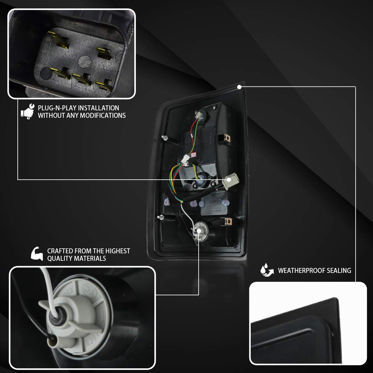 AUTOZENSATION LED Tail Lights for 2002-2006 Dodge Ram 1500/2500/3500 - Chrome Housing Clear Lens Pair (Left + Right) - Perfect for Night Driving & Enhanced Visibility