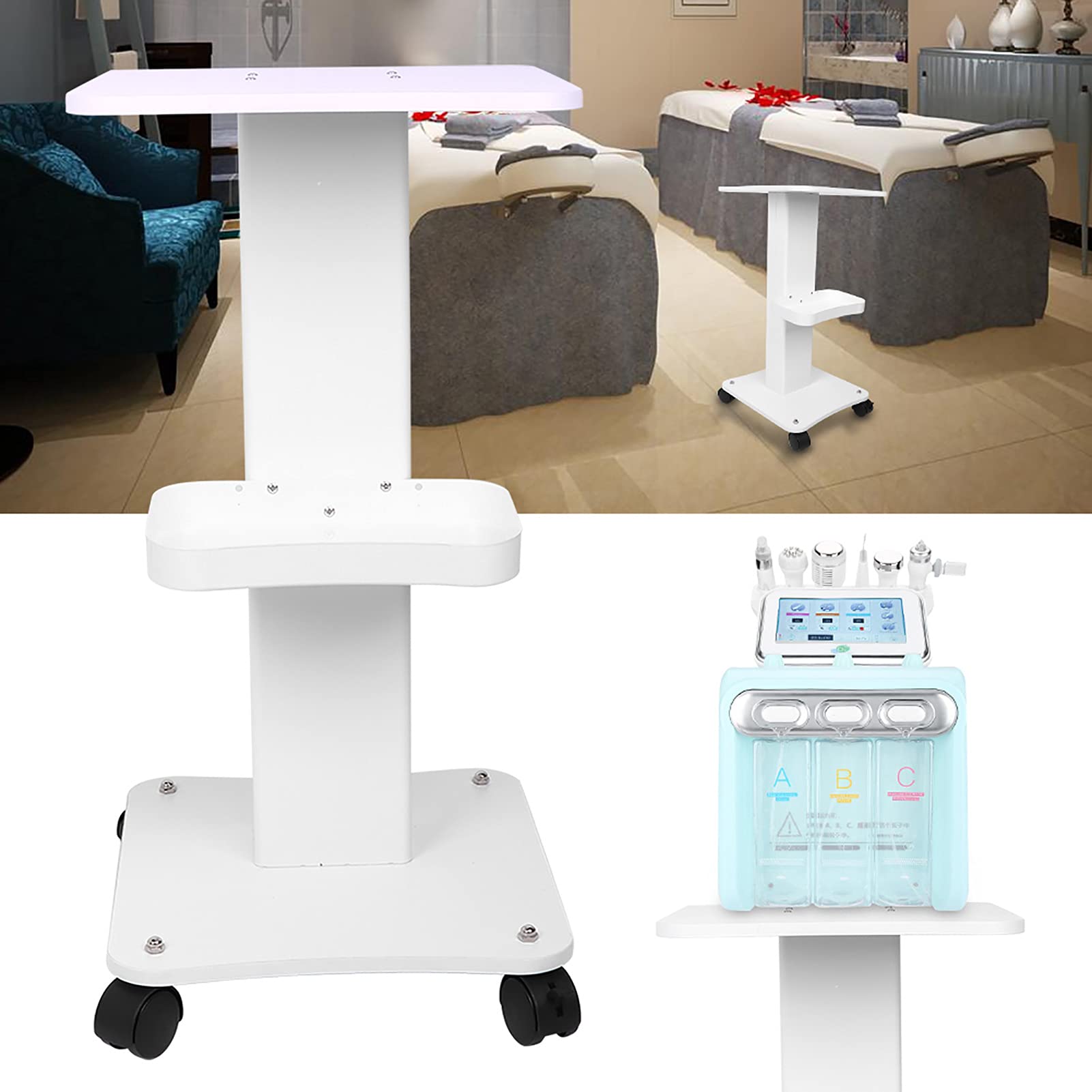 Professional Beauty Salon Roller Trolley Cart with Wheels - Portable Salon Instrument Stand & Tray Organizer for Hair Styling, Nail Art, and Spa Treatments
