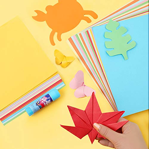 Premium Origami Paper 500 Sheets - 10 Vibrant Double-Sided Colors for DIY Arts & Crafts Projects - Perfect for Kids, Classroom Activities, Gift Wrapping & Japanese Paper Folding Art